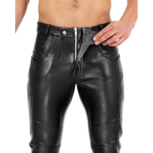 Leather Pant Men's Premium Casual Motorcycle & Cowboy Western Traditional Native American Leather Fashion Pant4