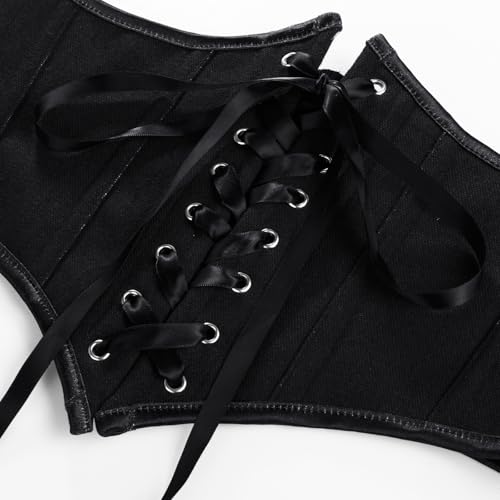 Image of Scarlet Darkness Corset Belt for Women Floral Lace Up Boned Underbust Corset Waist Belts