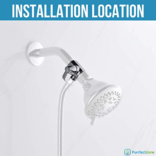 Purrfectzone Shower Arm Diverter for Hand Shower, Chrome - Thumbnail 2