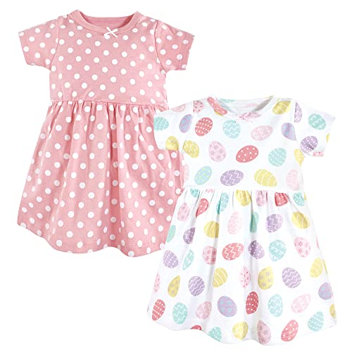 Hudson Baby baby girls Cotton Dresses Casual Dress, Easter Eggs, 5T US