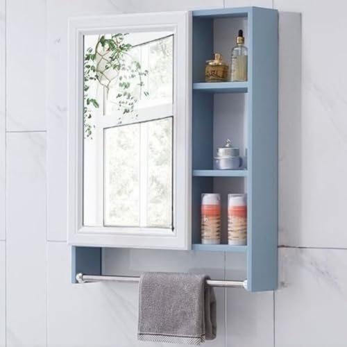 ミラーキャビネット 壁掛け 洗面化粧台 Tasydi 壁飾り鏡 多層収納 タオルハンガー付き 防水 おしゃれ バスルーム、浴室用 (C)