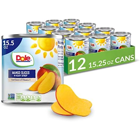 Dole Canned Mango, Fruit Slices in Heavy Syrup Cover