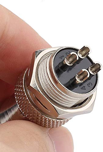 CLDIY GX16 4 Pin Panel Metal Mounting Round Metal Aviation Plug Adapter Male Female Socket (Pack of 5), silver, 4core - Image 4