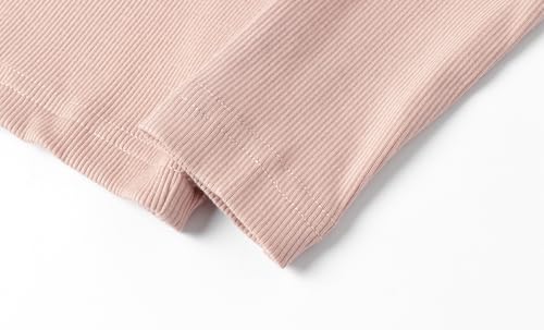 Image of LittleSpring Girls Ribbed Knit Long Sleeve Tshirt with Lace Ruffle Collar