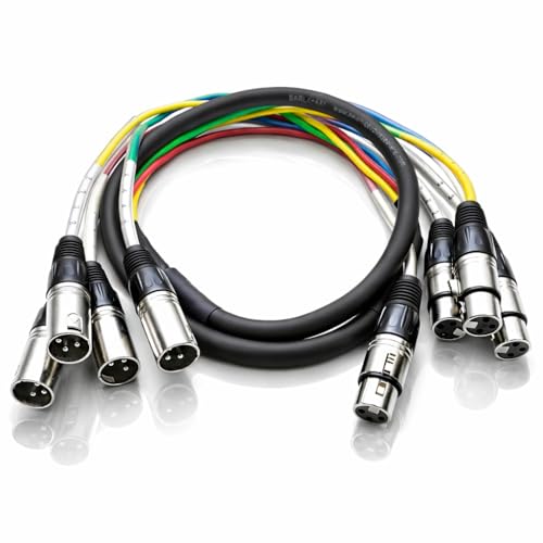 Seismic Audio - 4 Channel XLR Snake Cable - 5 Feet Long - Pro Audio Snake for Live Live, Recording...