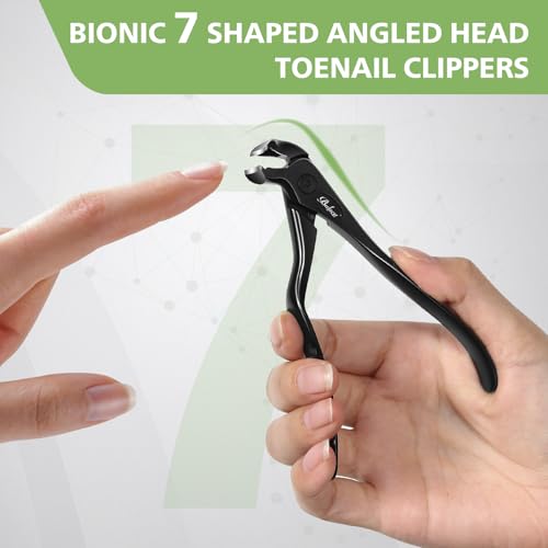 BALUCA Ergonomic Nail Clipper for Seniors - Toenail Clipper for Thick Toenails and Fingernails, Long Handle Nail Clippers with Catcher, Precision Nail Trimmer for Men and Women - Black - Thumbnail 6