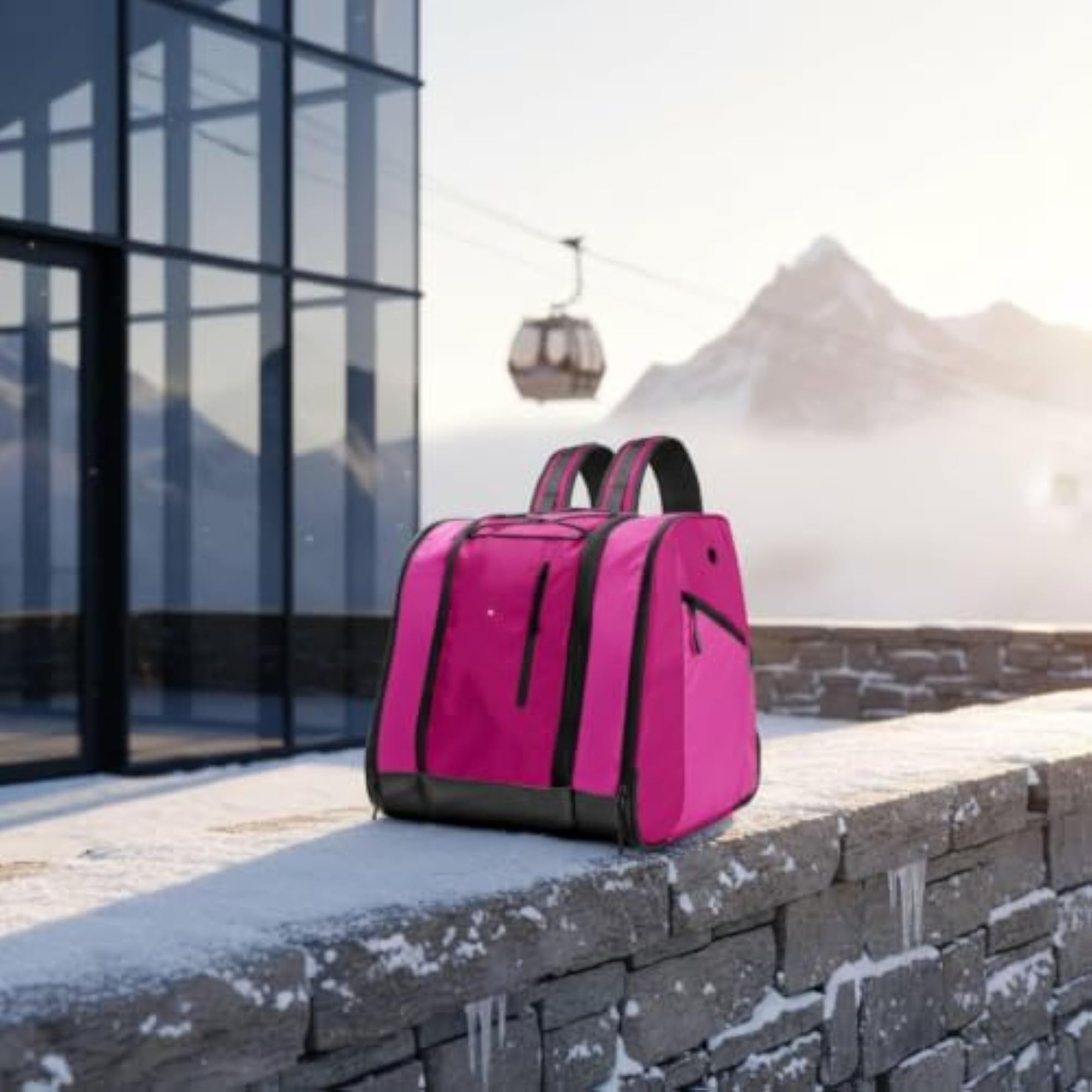 Ski Boot Bag Large Capacity Backpack, Black