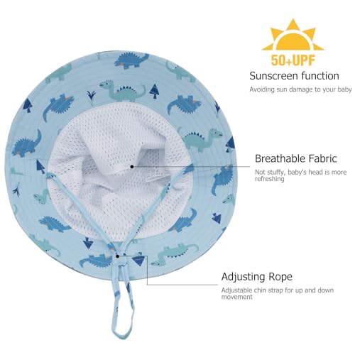 YAMEIZE Baby Sun Hat UPF 50+ - Wide Brim Adjustable Toddler Bucket Hat for Boys Girls Beach Outdoor Play Sun Hats Cap4