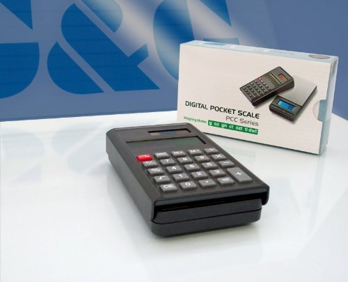 G & g PC Custodia bilancia & calcolatrice (2 in 1) bilancia digitale/bilancia per oro, per monete, 200 x 0,01 g