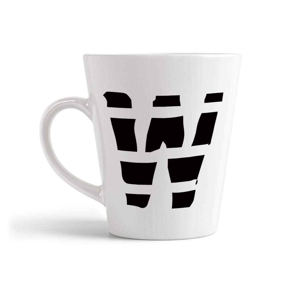 Ceramic Custom Latte Coffee Mug Cup"W" Jailbird Initial Monogram Letter W Tea Cup 12 Oz Design Only