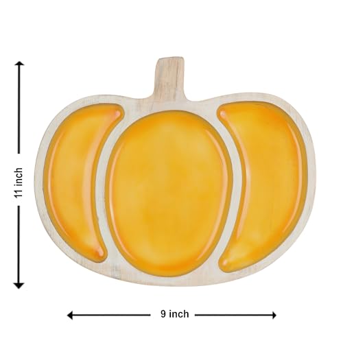 Image of Pump It Up Serving Platter | Unique Pumpkin Shape Multipurpose Platter for Snacks, Fruits & Desserts | Premium Table Decor Platter for Dining & Kitchen