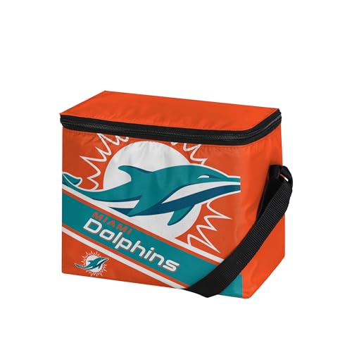 Foco CONFBLGSTP6MD Miami Dolphins Big Logo Stripe 6 Pack Cooler thumb #1