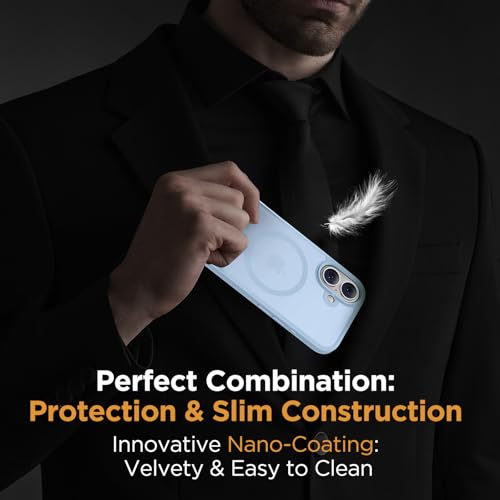 Image of Miracase Magnetic Series for iPhone 16 Case [Compatible with MagSafe] Military-Grade Protection, Anti-Fingerprint, Slim Phone Case for iPhone 16 6.1 inch - Light Blue