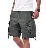 BACKBONE Mens Army Tactical Military Cargo Shorts Work Fishing Camping Camo Shorts (Army Green, 38)
