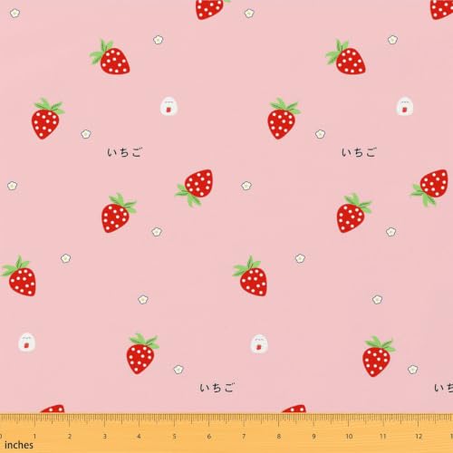 Erosebridal Girls Strawberry Upholstery Fabric, 3 Yards