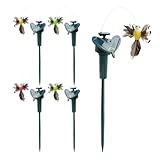 NOIAFZY 5Pcs Solar Yard Stake Fluttering Insects Solar or Battery Powered Solar Powered Hummingbird
