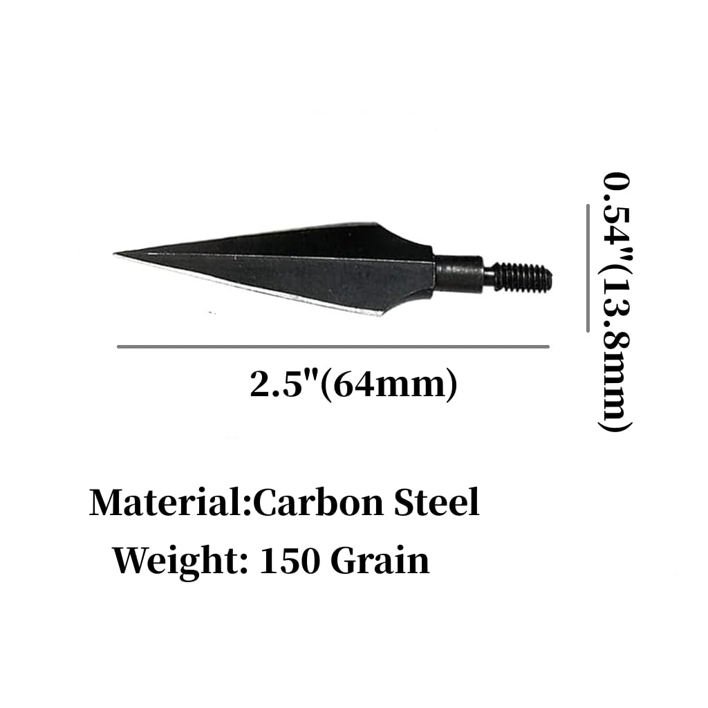 BFLAEPUN 100 Grain Archery Screw-in Arrow Heads Stainless Steel Arrow Tips Fixed Blade Crossbow and Compound Arrowheads