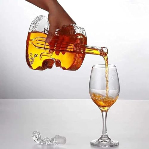 Image of Whiskey Decanter with Antique Crystal Clear (Violin Styling Glass Bottle)