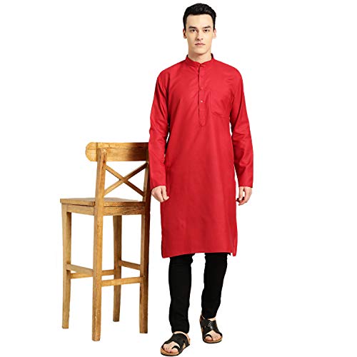 Image of SOJANYA Men's Cotton Straight Fit Casual(Since 1958 Solid Kurta Crafted for Elegance