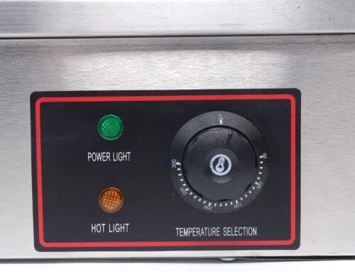 Miniatura 6 de Parrilla de encimera eléctrica comercial de 110 V 3000 W, parrilla superior plana, control de termostato ajustable, parrilla de restaurante de acero