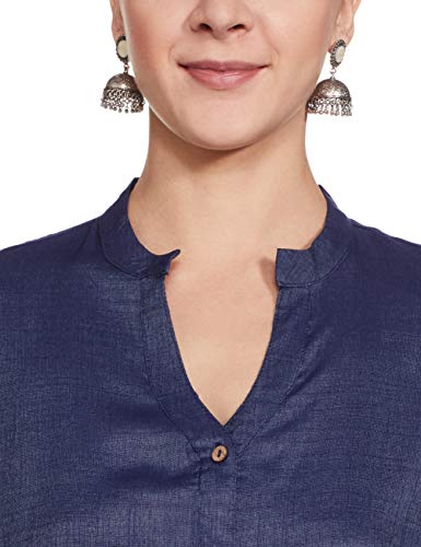 Image of Indya Women's Green Kurta Viscose Solid Shirt