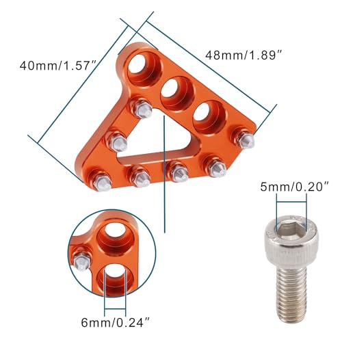 GOOFIT Orange Motorrad Rear Bremspedale Tip Foot Lever Bremspedale Tip CNC Aluminum Ersatz für 125-500 K16 K18 NC SX SXF EXC EXCF XC XCW XCF SX SXF EXC EXCF Most Chinese Dirt PitBike