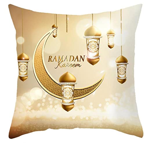 Ericetion Ramadan Kareem Toge Coussin Coussin Islamic Eid Mubarak Tampon Coussin Coque Canapé-lit Couch Couch Coussin Couverture Décoration Cover