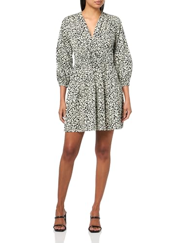 Derek Lam 10 Crosby Emma V-Neck Dress, Black/White Hearts, 6