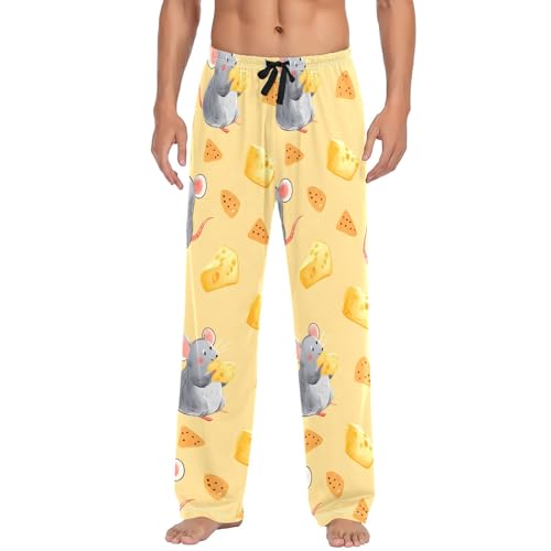 Mouse Eat Cheese Men's Pajama Pants Lightweight Sleepwear Bottom Lounge Pants2