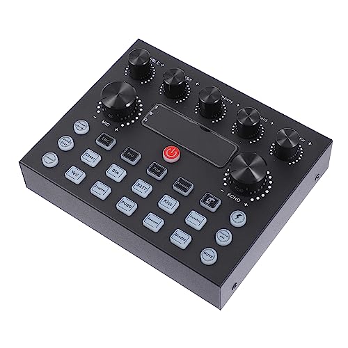 BESPORTBLE Sound Card with Lighting for Dj Mixers Mobile Phones Computers Warm Up Effects Voice Changing Features Professional Tone Live Streaming Accessory