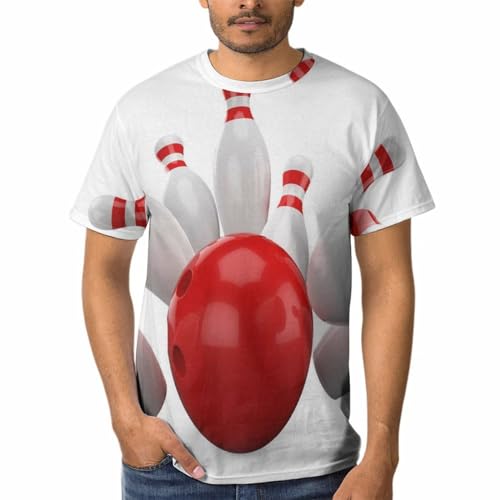 Chemise Tshirt Bowling Rouge Homme à manches courtes élastiques et col souple