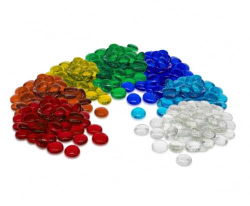 Erment - Hübsche Glasnuggets bunt - 800g formschön Glassteine bunt Muggelsteine Dekosteine I Vase Legematerial basteln