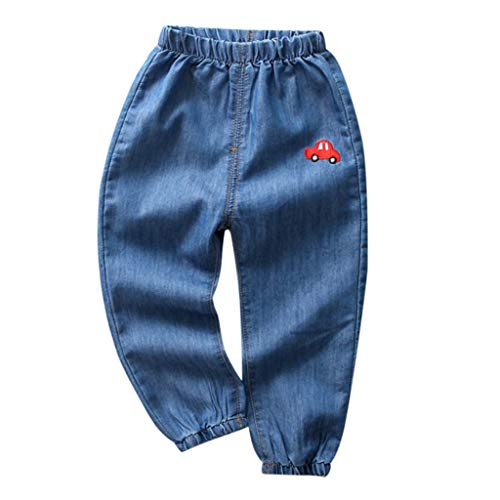 Children Baby Boys Girls Ripped Jeans Pants Hole Denim Long Pants Elastic Waist Bottoms Trousers Jean Pants Baby Boy