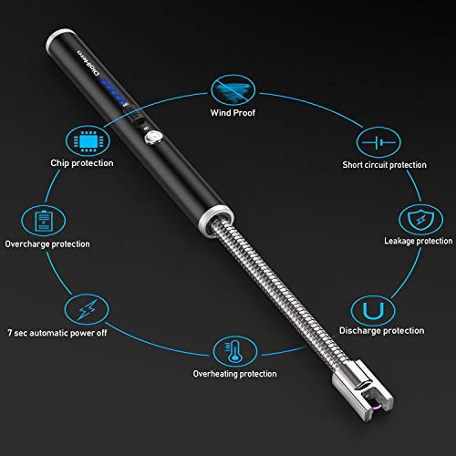 DigiHero Elektrisches Feuerzeug mit biegsamem Hals, wiederaufladbar, flammenlos, mit LED-Akkustandsanzeige und… – Bild 3