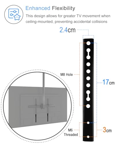 Image of IFCASE Steel VESA Extension Brackets for TV Ceiling /Wall Mounts, Adjustable Heavy Duty Vertical VESA Extender Replacement Bracket (Black)