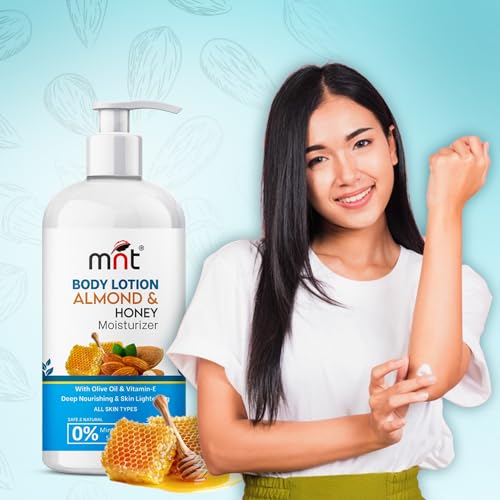 Image of MNT Almond & Honey Body Lotion, for Soft & Nourishing Skin, 300 ml