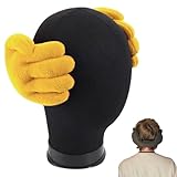 Artistic Hand Earmuffs,Unique Hand-Shaped Warm Ear Muffs,Creative Funny Finger Winter Outdoor Ear Covers for Men Women (Yellow, one size)