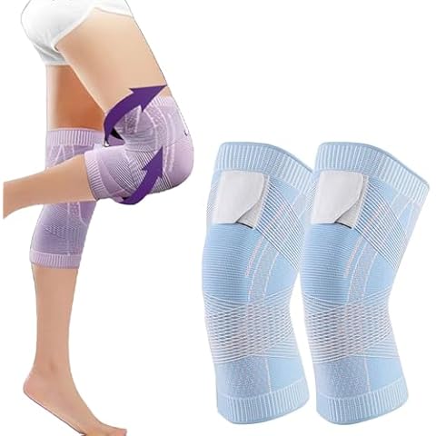 Gqrum Beyonddraw Knee Compression Sleeve, Beyond Draw Knee Brace, Best Knee Brace, Knee Compression Sleeve for Women and Men (Blue,L) Cover