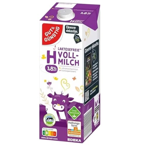 Gut&Güntig fettarme Lactosefrei Haltbare Milch 3,8% Fett Haltbare Milch, je 1 Liter