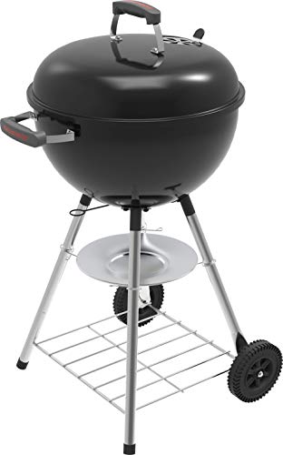 Megamaster Premium Charcoal Grill, 18\" Heavy Duty Charcoal Kettle Grill, Outdoor Cooking, Camping Patio, Backyard, Tailgating, Black