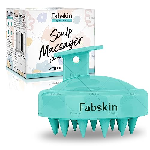 FABSKIN Hair Scalp Massager Shampoo Brush | Silicone Head Body Massager Brush | Scalp Shower Hair Brush | Hair Washing Massager Brush | Hair Washing Brush (Aqua Green)