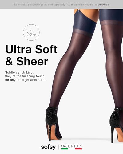 Image of sofsy Premium High-Waist Mesh Garter Belt | 6-Strap Suspender Lingerie for Women's Thigh High Stockings with Metal Clips
