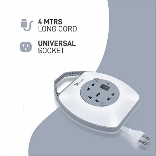 Image of SYSKA Ssk-Pw-0302A-Wgy Power Wheel With Surge Protection Board, Strong Abs Material Body, 4 Meter Long (White-Grey),240 Volts