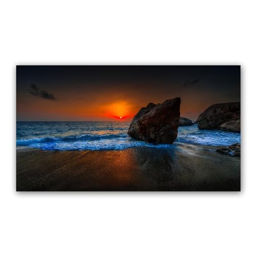 Impression sur toile de paysage marin avec finition artistique texturée