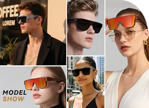 Polarized Fit Over Glasses Sunglasses for Men Women,One Piece Design UV400 Protection4