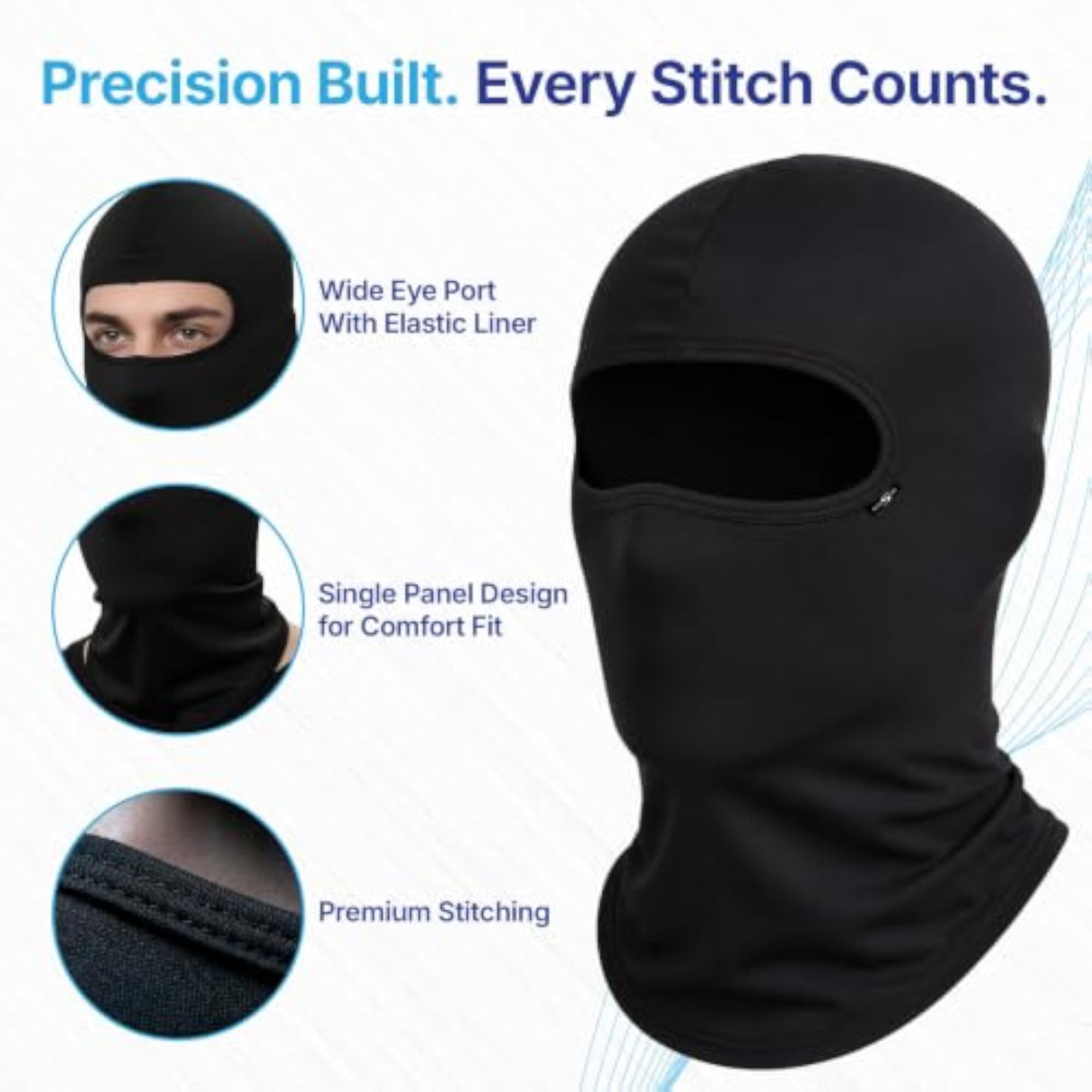Baacava 4-Way Stretch Motorcycle Face Mask, UV & Dust Protection