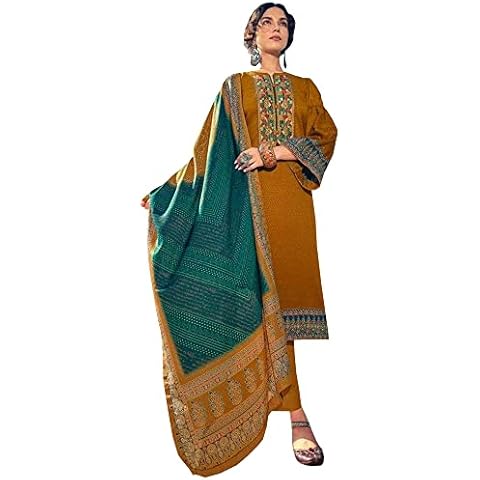 JIVRAJ FASHION Punjabi Casual Wear Patiyala with Dupatta Suits Indian Pakistani Designer Shalwar Kameez Dress (Choice 6, 8 US Medium (Chest-40 Waist-36)) Cover