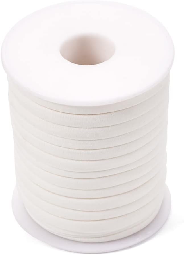 Elecrelive 21.87 Yards Nylon Cord 1/5 inch Flat Width Beading String Chinese Knotting Cord Nylon Macrame Thread Cord for Necklace Bracelet Braided Jewelry Making Creamy White