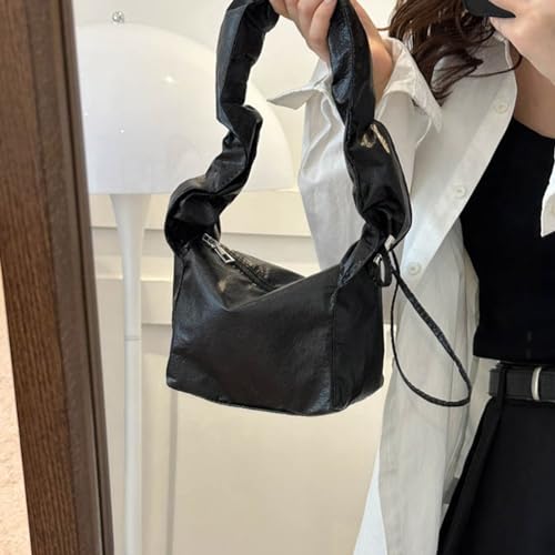Sac de drapé plissé argenté avec fermeture cordon effet métallisé - 6