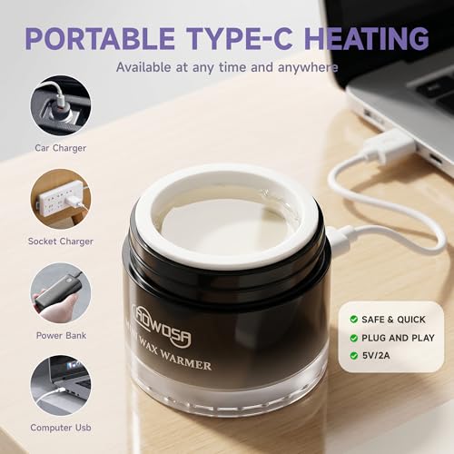 Image of Nose Waxing Warmer Men, Mini Wax Warmer for Nose Eyebrow Ear Hair Removal, Portable Wax Melter USB Fast Heat Smart Constant Temp, for Home Travel Use